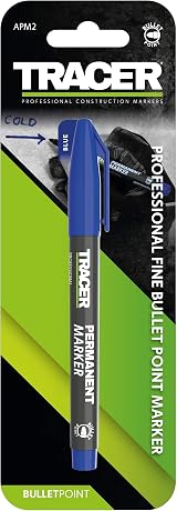 Tracer Fine-Point Permanent Marker 1-2mm Blue Concrete Construction Marking view 2