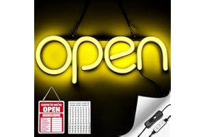 Flashing LED Neon Open Sign Light for Business with ON & Off Switch - Lightweight & Energy Efficient for Restaurants Offices 