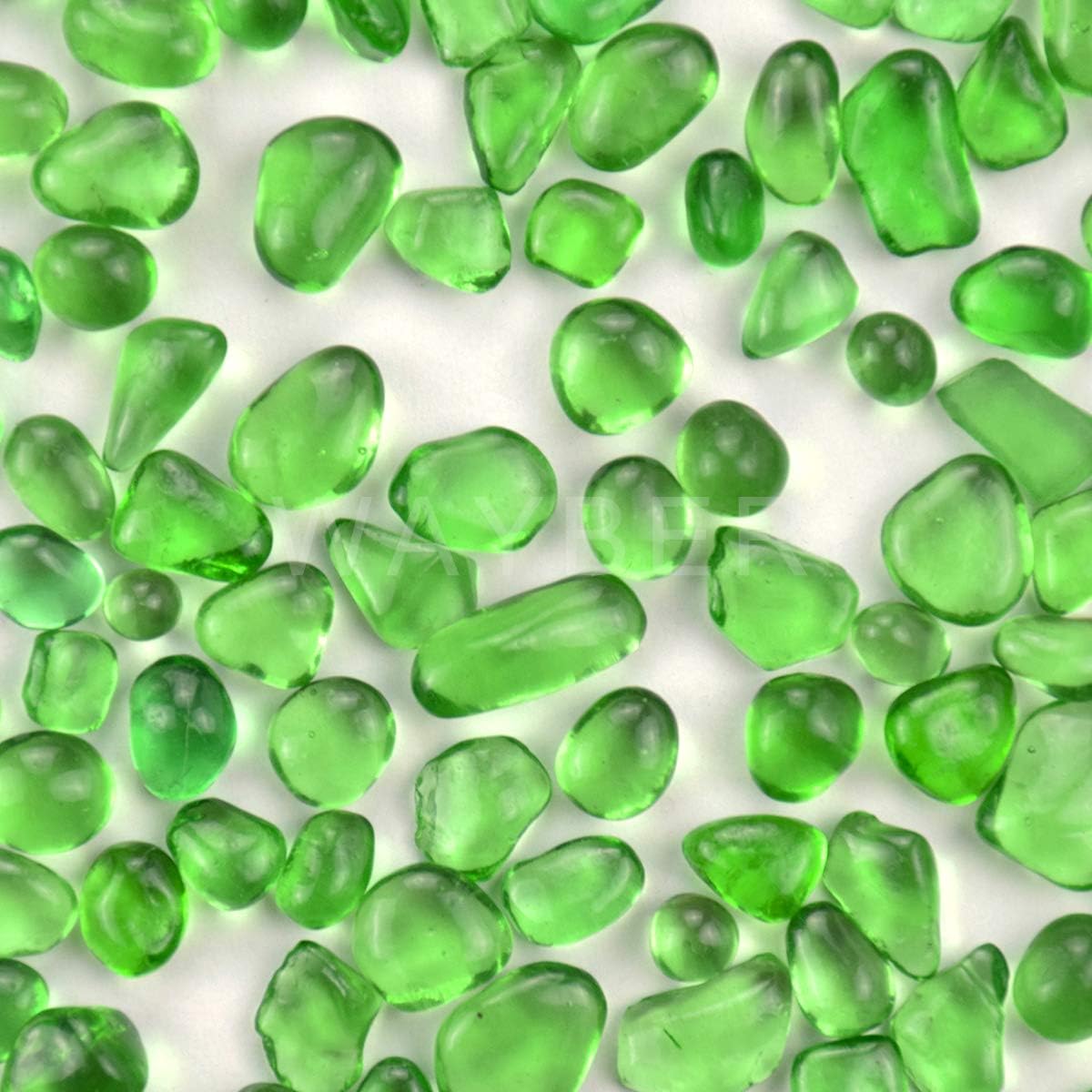 WAYBER Glass Stones, 1Lb/460g Irregular Sea Glass Pebbles Non-Toxic Artificial Gemstones for Vase Filler/Handmade Gift/Terrarium Flowerpot Aquarium Turtle Tank Decoration, Green: Home & Kitchen