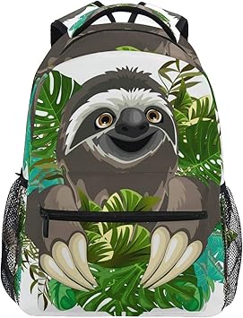 Rucksacke College Schultasche Faultier Cartoon Tropical Dschungel Buchertaschen Fur Kinder Teenager Schulter Casual Reise Daypack Amazon De Koffer Rucksacke Taschen