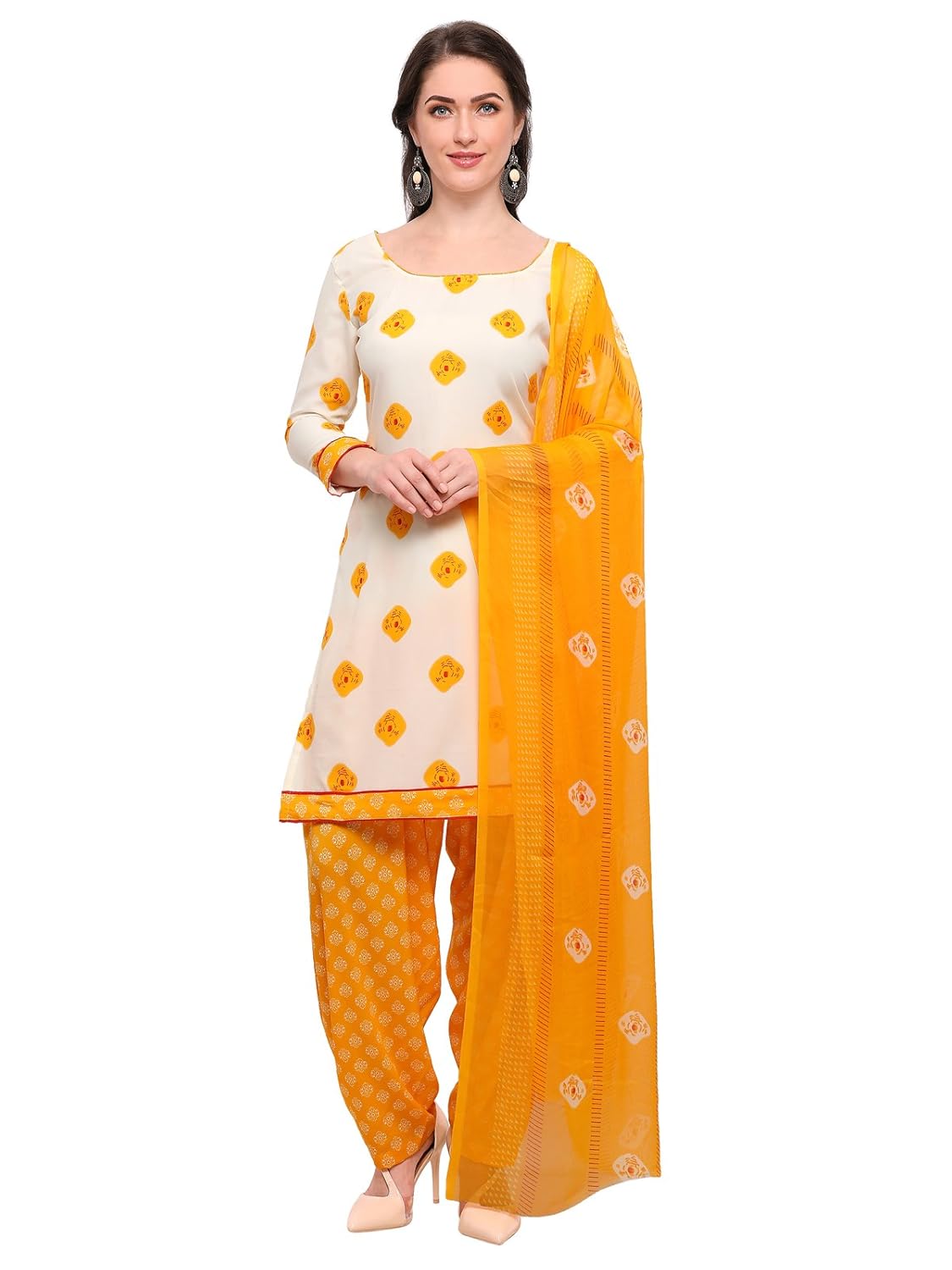 varayu women's crepe unstitched dress material with dupatta