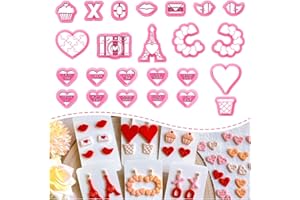Keoker 24 Shapes Polymer Clay Cutters Valentines Day, Valentines Polymer Clay Cutters for Earrings Making, Valentines Earring Clay Cutters, Conversation Heart Clay Cutters for Polymer Clay Jewelry