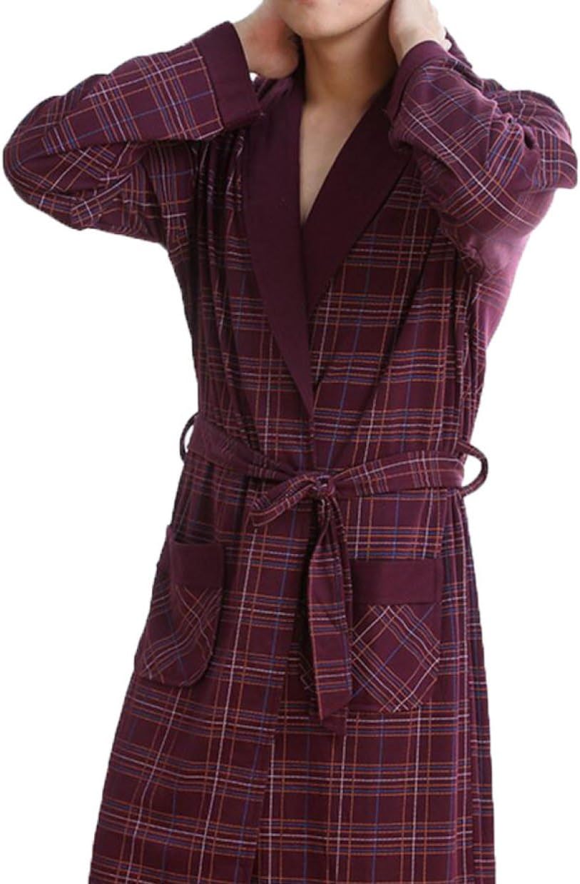 pajamas Autumn Men's Long Sleeves Warm Nightgown Cotton Comfortable Bathrobes Home Service