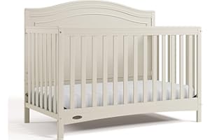 Graco Paris 4-in-1 Convertible Crib - GREENGUARD Gold Certified, Converts to Toddler Bed, Daybed and Full Bed, Fits Standard Crib Mattress, Adjustable Mattress Base, Frosted Oat