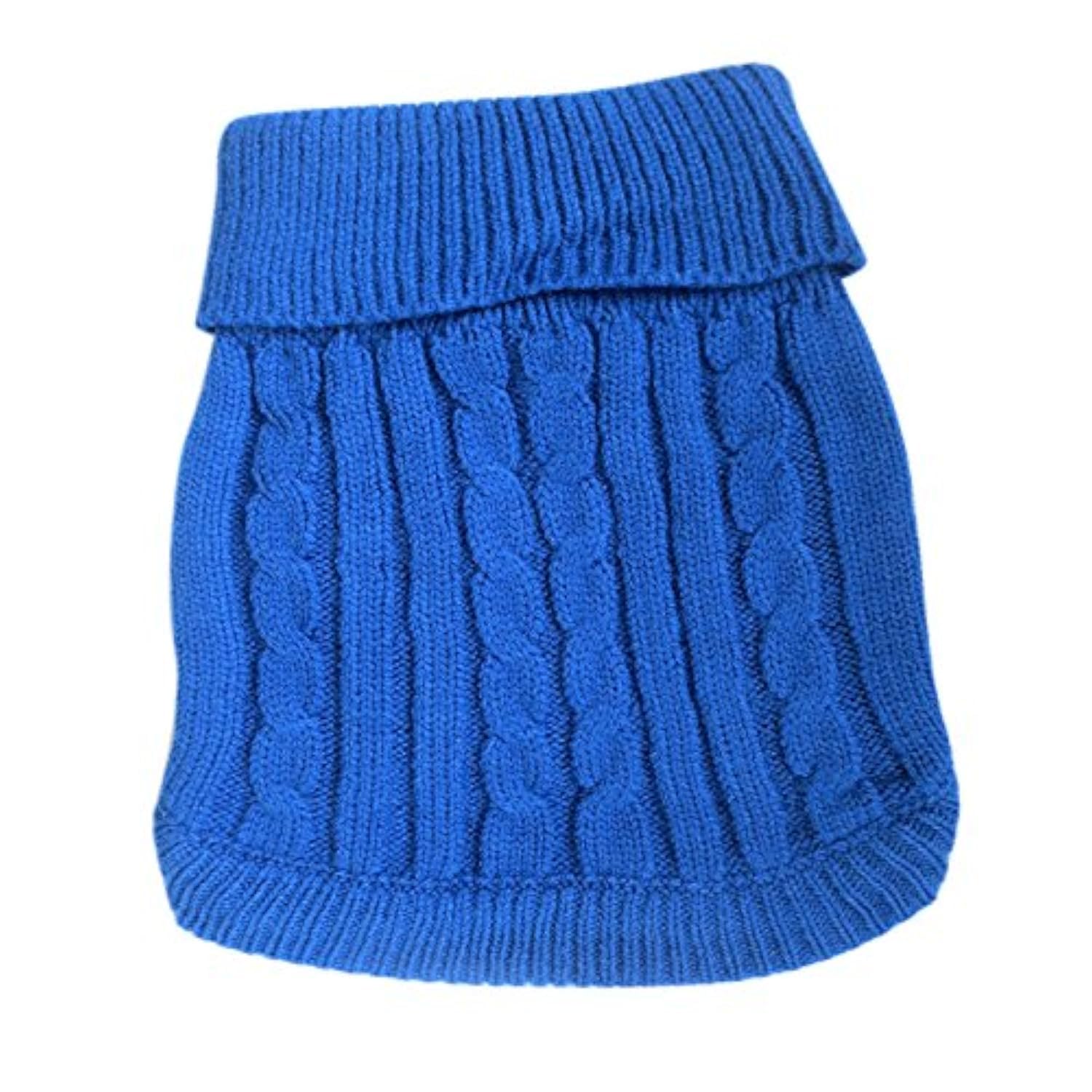 Tangpan Turtleneck Classic Straw-Rope Pet Dog Sweater Apparel (Dark Blue,XS) โ image 1