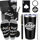 IUUIVV Godfather Proposal Gifts, Will You Be My Godfather Gifts Box Set, God Father Gift Ideas Includes Insulated Tumbler Opener Keychain Socks Christmas Birthday Baptism Fathers Day Present for Men