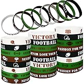 Skylety 48 Pcs Football Silicone Bracelets Motivational Rubber Wristband Football Party Favors Sport Theme Birthday Party Supplies Stadium Accessories for Men Women Adults, 4 Styles