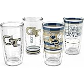 Tervis Georgia Tech Yellow Jackets - Assorted Made in USA Double Walled Insulated Tumbler Travel Cup Keeps Drinks Cold & Hot, 16oz 4pk, Classic
