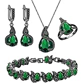 GZWHD Jewelry Set for Women Water Drop Cubic Zirconia Artificial Crystal Earrings Pendant Necklace Open Ring Tennis Bracelet Wedding Anniversary Birthday Engagement Gift for Bridesmaid Wife Girlfriend Friend