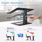 BoYata Laptop Stand Height Adjustable Ventilated Holder 10-17 inch Black view 2