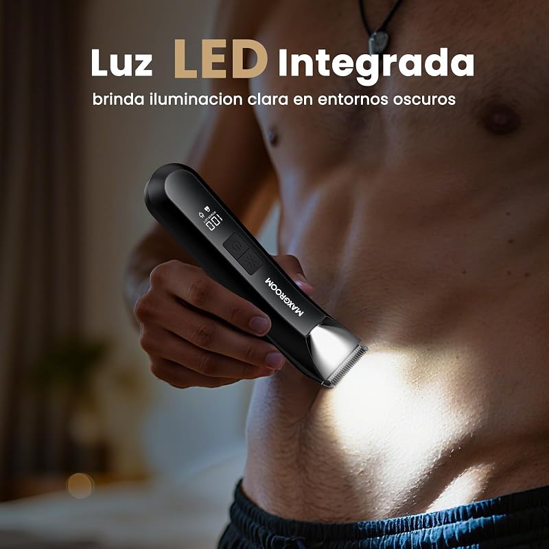 Afeitadora Corporal 3 en 1, IPX7 Impermeable, Negro