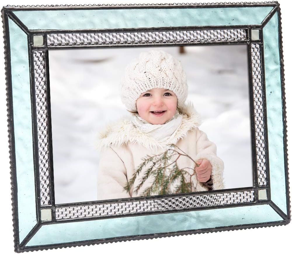 Turquoise Picture Frame 4x6 Photo Desk Table Top Winter Home Decor J Devlin Pic 419-46HV
