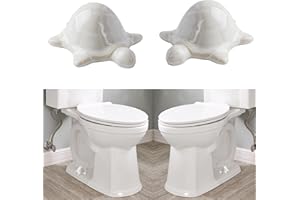 ZUNON Toilet Bolt Caps, Decorative Toilet Bolt Covers, Ceramic Cute Frog Covers Toilet Bolts Bathroom Decor Easy Installation Set of 2 (White Turtle 2pcs)