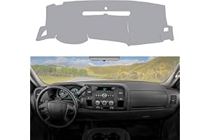 BERKSYDE Dashboard Dash Cover Mat Carpet Compatible with 07-13 GMC Sierra(SL,SLE,or Work Truck Only) with Two Glove Boxes and 07-13 Chevrolet Silverado(LS, LT, or Work Truck ONLY!) with Two Glove Boxes