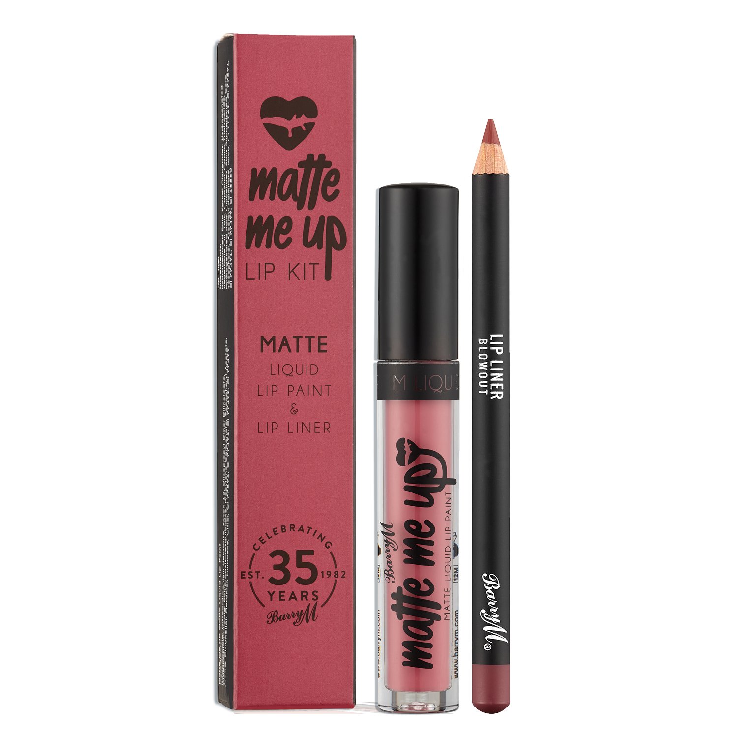Barry M Cosmetics Matte Me Up Liquid Lip Kit, Blowout