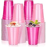 KesaPlan 100 PCS 16 OZ Plastic Cups Party Cups Pink and Hot Pink Cups Disposable Cups Bulk for Party Graduation Valentine's Galentine's Day Wedding Birthday Christmas Gatherings Festive Celebrations