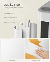 SONGMICS Kitchen Bin 2 x 4 Gal Double Bin Steel Soft-Close Lid Cloud White view 5