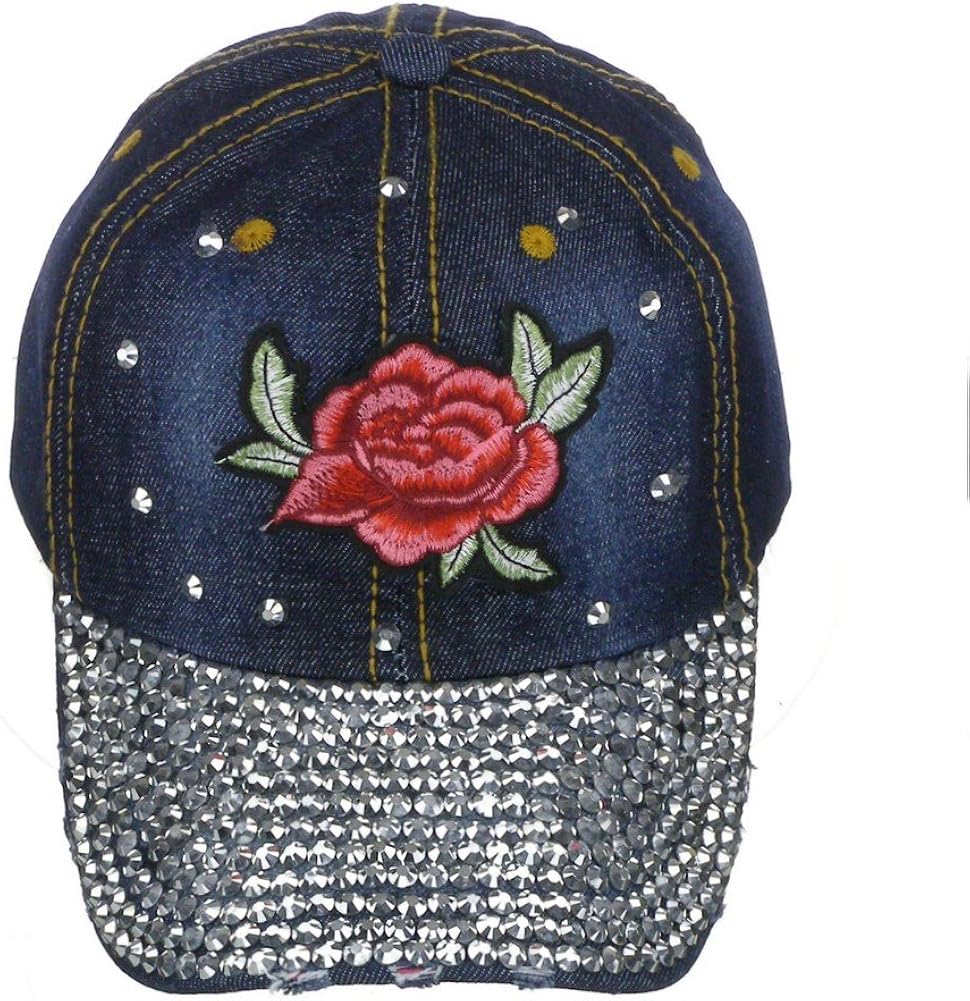 DivaDesigns Women's 100 Cotton Denim Bling Crystal