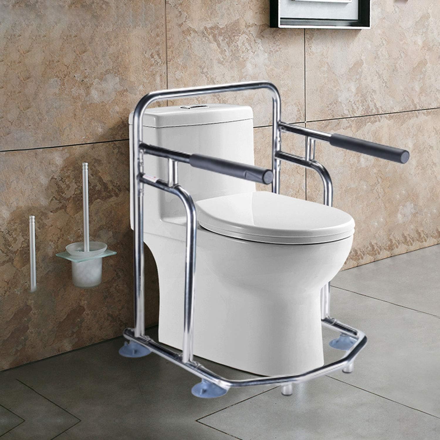 Elderly Assis Toilet Safety Rails Upturning Safety Frame Toilet with Easy Installation for Limited Mobility Disabled Injured Surgery Recovery: Health & Personal Care