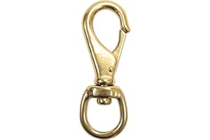 Scuba Choice 3.5" Brass Swivel Eye Snap Hook Clip #1, 12.9mm Opening