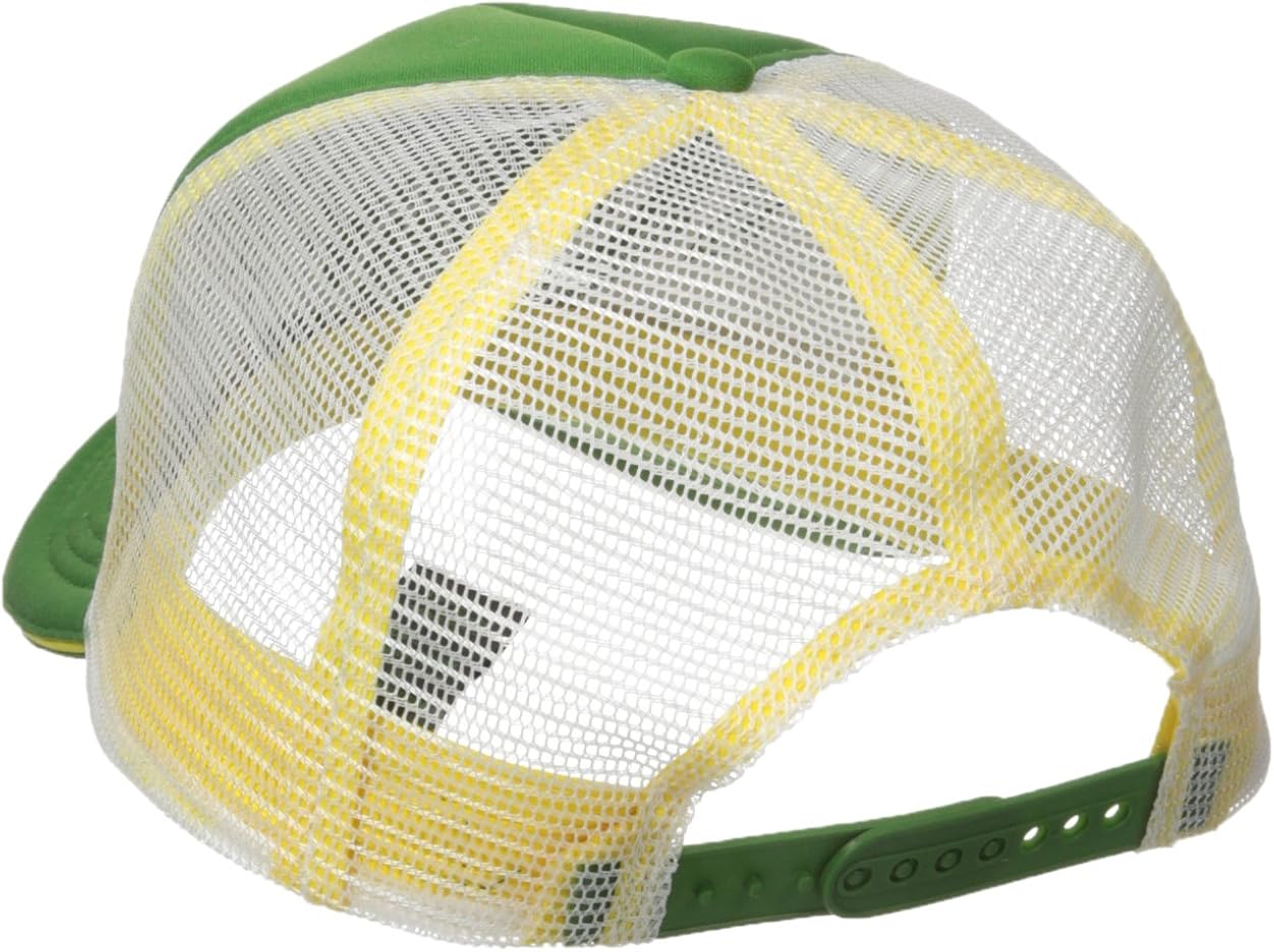 John Deere Embroidered Logo Mesh Back Foam Trucker Hat - One-Size - Men's - John Deere Green: Clothing