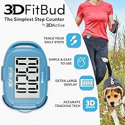 3DFitBud Simple Step Counter Walking 3D Pedometer