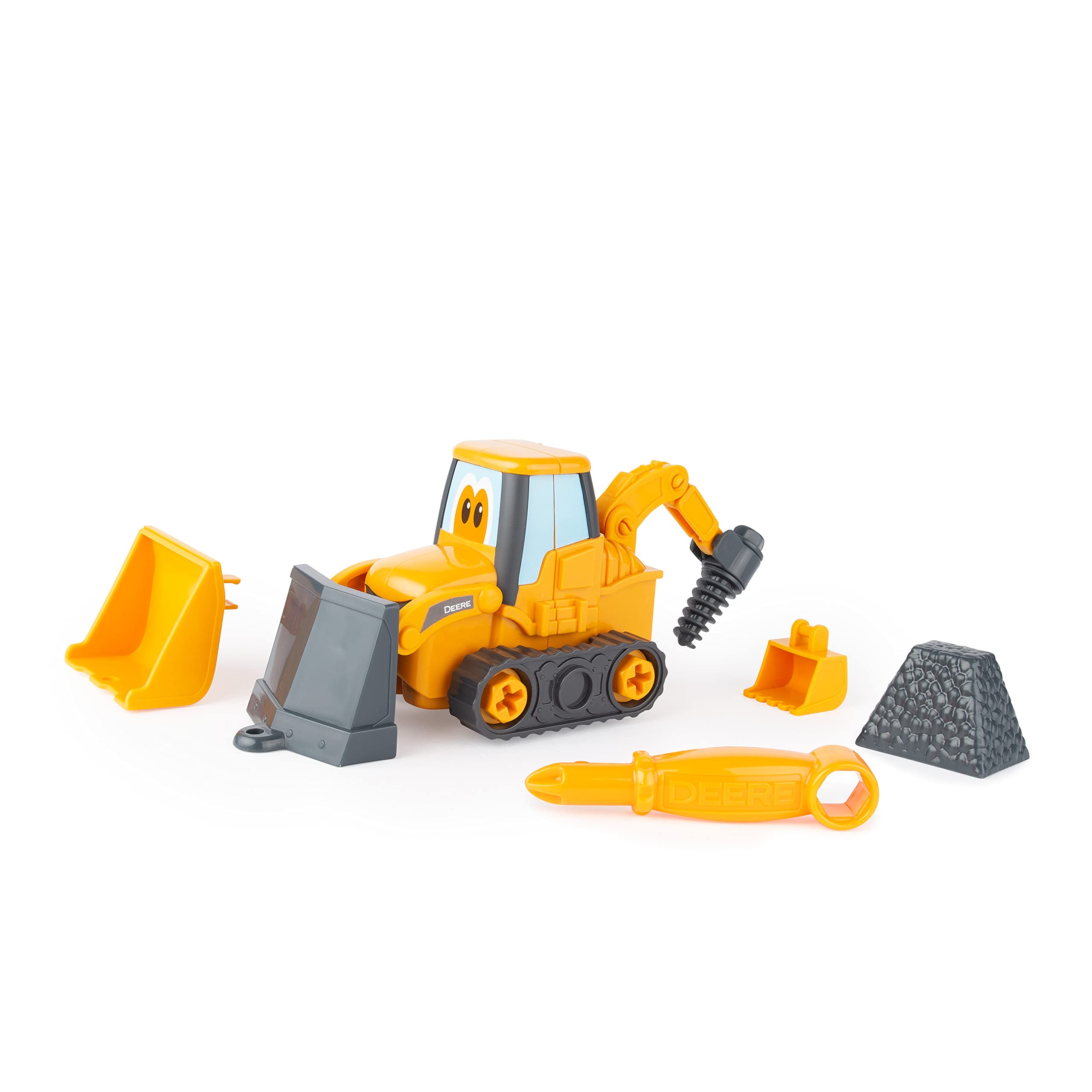 John Deere Kids Build A Buddy Deluxe Tractor, Backhoe Loader Toy, Tractor Toys, John Deere Tractor Toy, Building Farm Toy, Tractor Toy For Boys and Girls 3 Years and Older