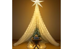 Glooglitter Christmas Indoor Lighted Nativity Scene Set 9.8 ft Large Holy Family Set with LED Lights Jesus Christmas Decoration Indoor Outdoor Signs for Xmas Party Easter Home Decor