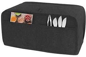 LUXJA Toaster Cover for 4 Slice Long Slot Toaster (15.5 x 7.5 x 8 inches), Toaster Cover with 2 Pockets (Fits for Most 4 Slic