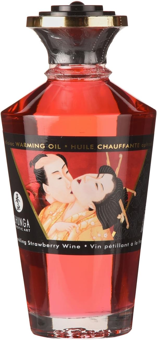 Shunga Strawberry Wine Aphrodisiac Heating Oil, 9022088, Transparent, 3.5 ml (Pack of 1) - Image 5
