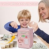 Thedttoy Electronic Piggy Bank Rose Gold Password Money Safe Kids 3+ view 4