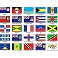 Caribbean Islands 3x5' Flag Set of 25 Country Polyester Flags (Special 25 Set) Double Stitched Fade Resistant Premium Quality