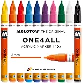 Molotow One4All 127HS Acryl Marker Basic-Set 1 (2,0 mm Strichst&auml;rke, hochdeckend und permanent, UV-best&auml;ndig, f&uuml;r fast alle Untergr&uuml;nde) 10 St&uuml;ck sortiert