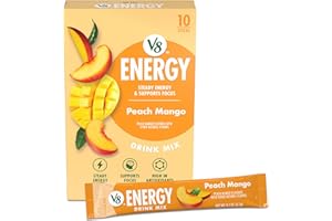 V8 Energy Peach Mango Energy Drink Powder, .10 oz Packet (10 Count)