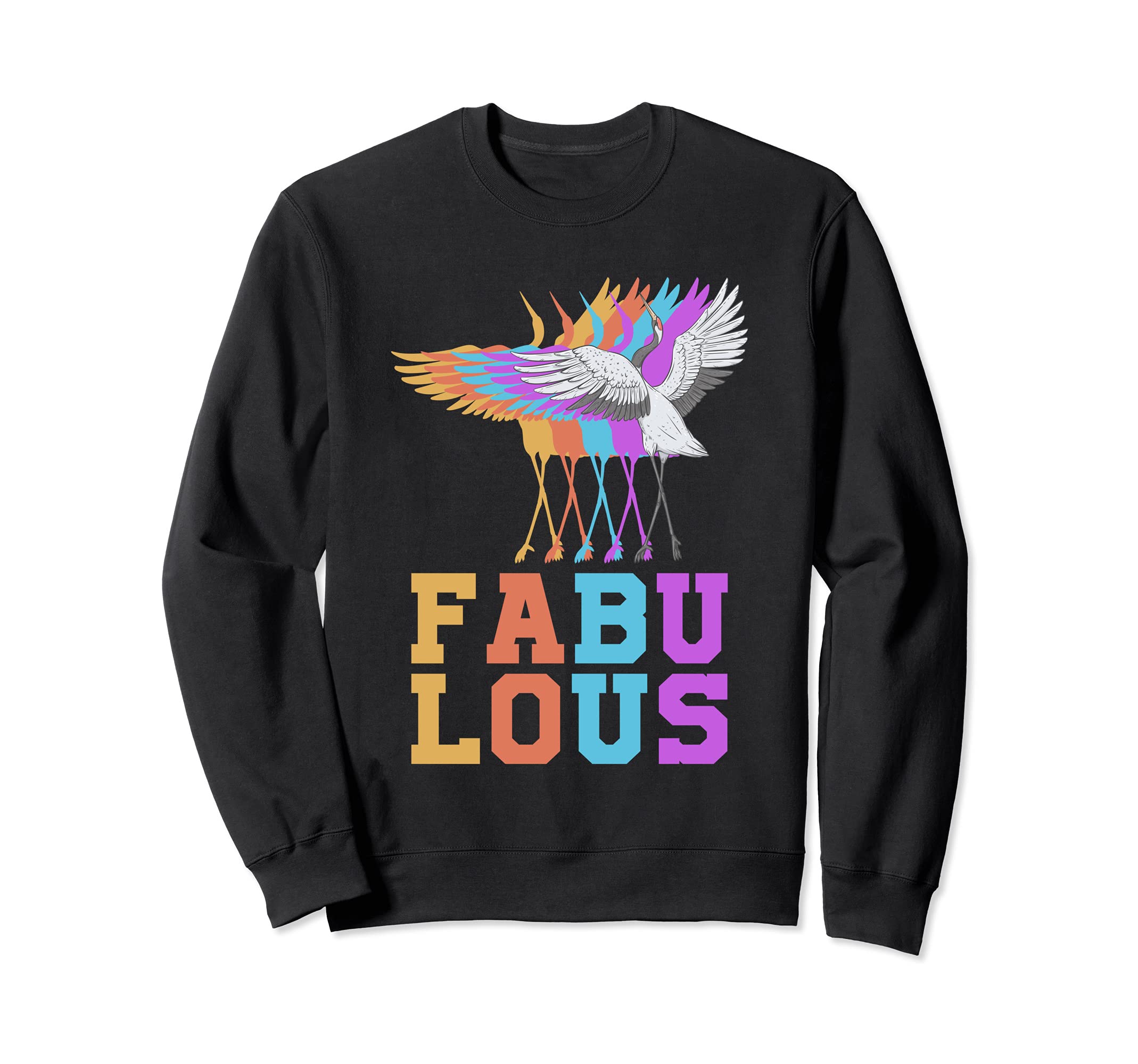 Common Crane Fabulous Colorful Cute Bird Origami Animal Sweatshirt