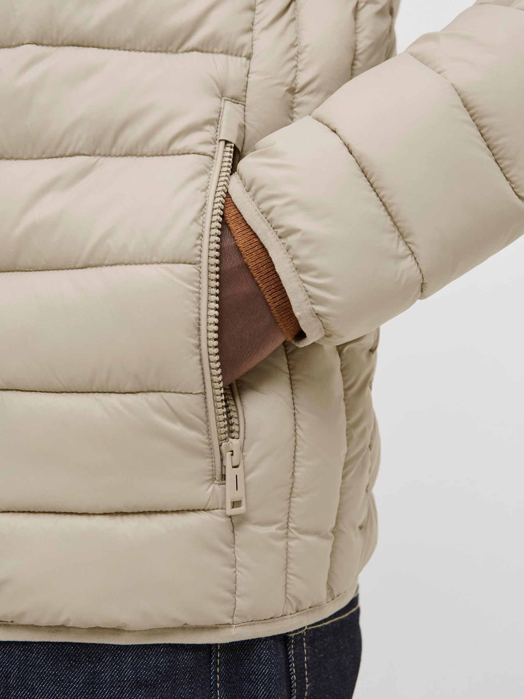 JACK & JONES Herren Jjebradley Light Puffer Collar Noos, Crockery, m 6