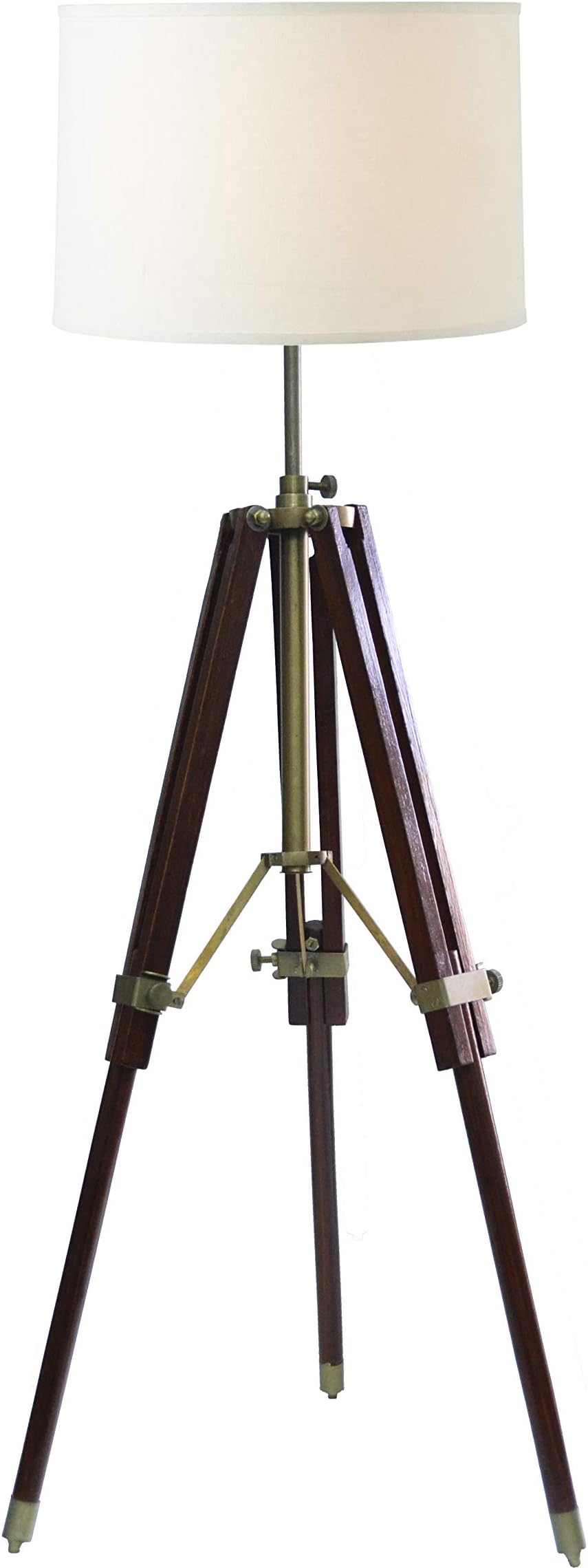 The New Antique Store - Nautical Tripod Floor Lamp Base Only, Natural [Energy Class A+++], Comes Without Shade, Medium Height : 69 cm Tall