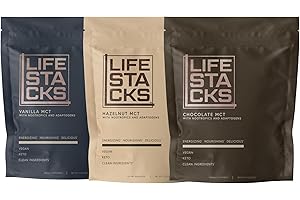 LIFESTACKS 3 Flavor Bundle - MCT Oil Powder with Nootropics & Adaptogens for an Elevated Coffee Experience - Keto, Vegan, 0 Sugar - Stacked for Success with Ginseng, Rhodiola, Tyrosine & More