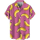YBHUO Bowling Shirts for Men Hawaiian Printed Short Sleeve Casual Button Down Beach Shirts