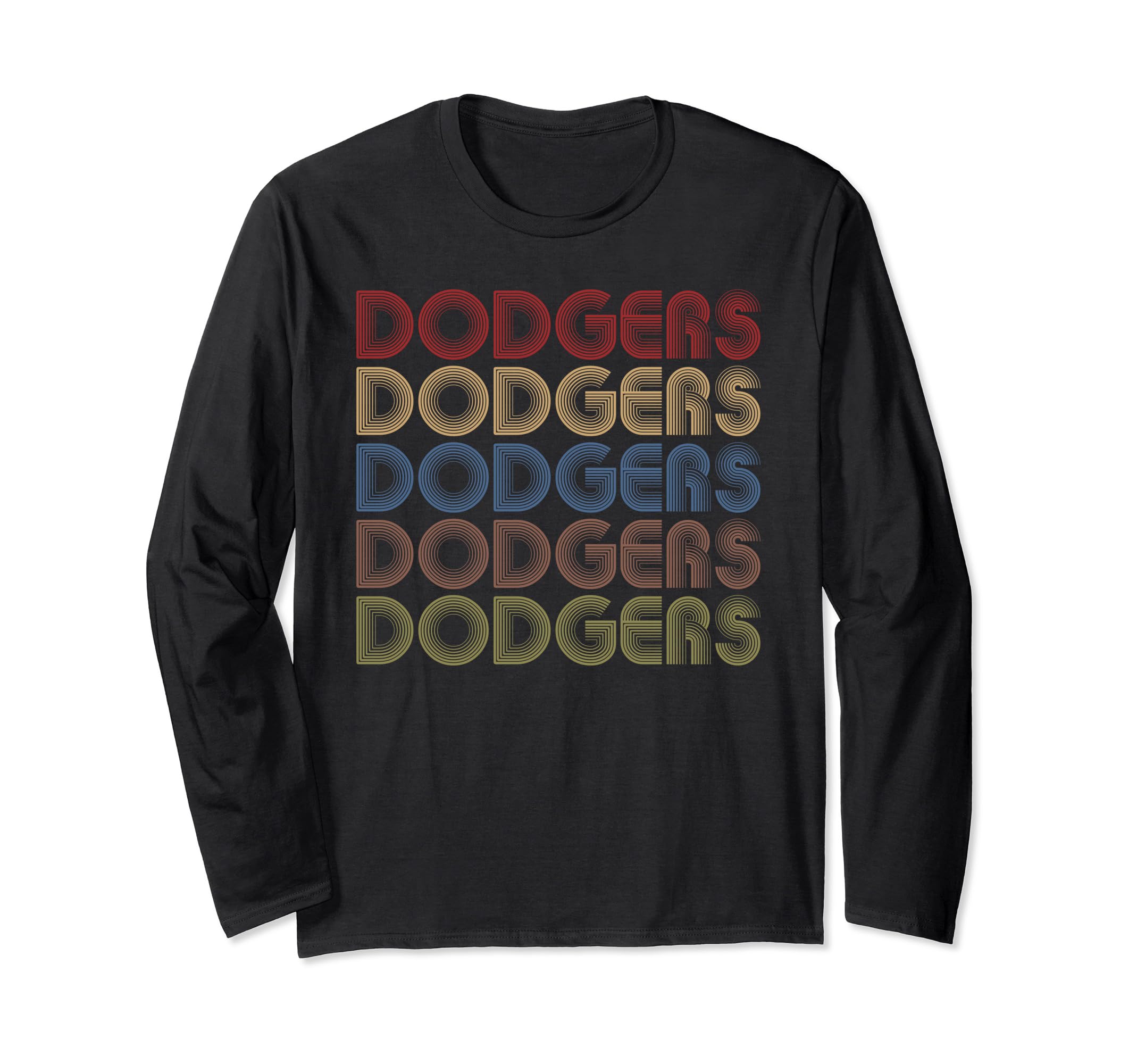 Photo 1 of **BLUE**Dodgers Name Retro Vintage Apparel Gift Dodgers Lover Long Sleeve T-Shirt