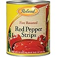 Roland Foods Fire Roasted Red Peppers, Strips, Specialty Imported Food, 28-Ounce Can ( count of 4 )