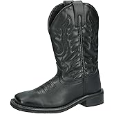 Smoky Children's Kid's Outlaw Black Leather Western Cowboy Boot
