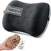 Inflatable Camping Pillow - Ultralight Compact Air Pillow for Travel, Backpacking & Hiking - Ergonomic Neck & Lumbar Support 