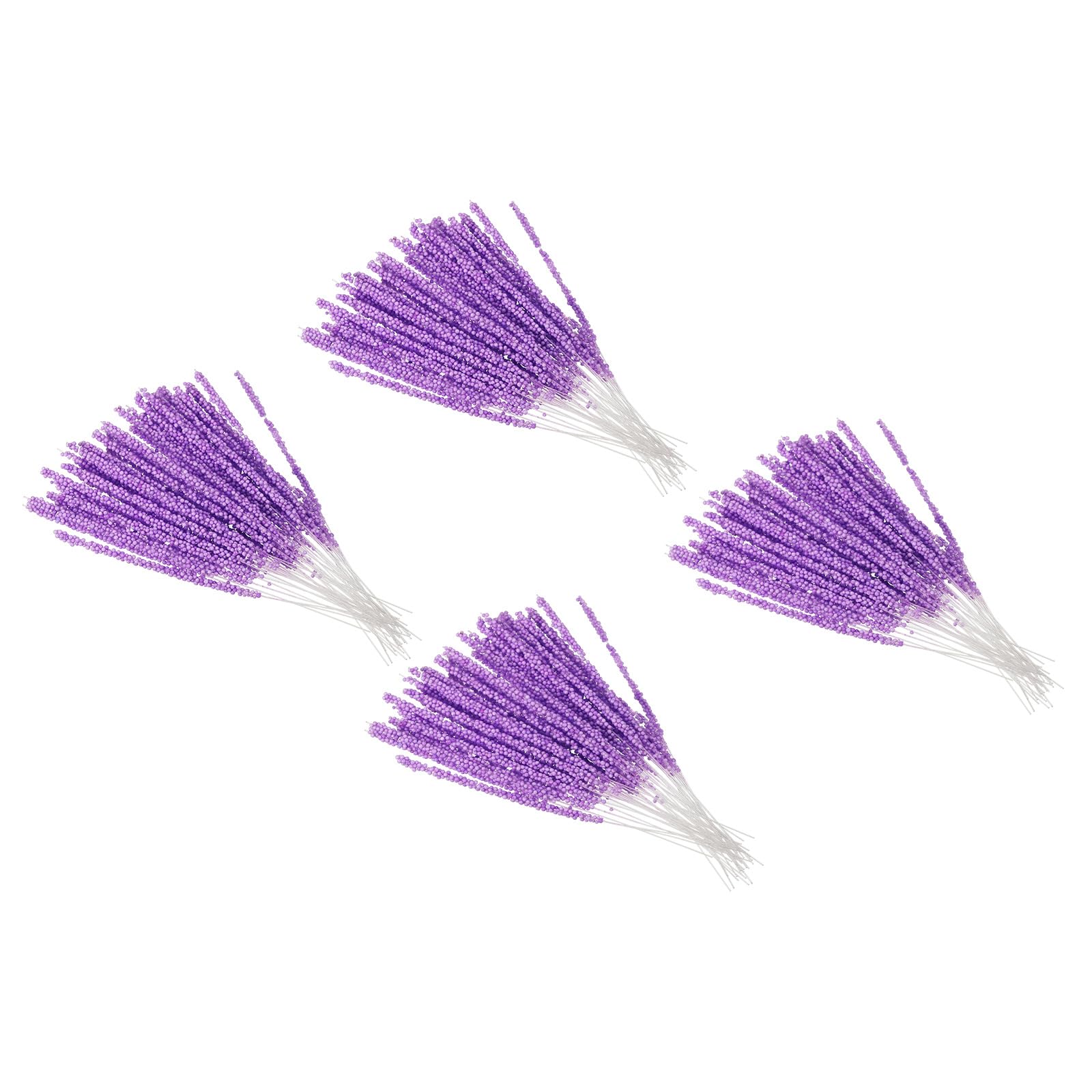 PATIKIL 3.4mm Flower Stamen, 150 Pcs Artificial Flower Stamen Pistil Matt Handmade Floral Pollen Stamen for Flower Making Scrapbook Wedding Box Decoration, Purple