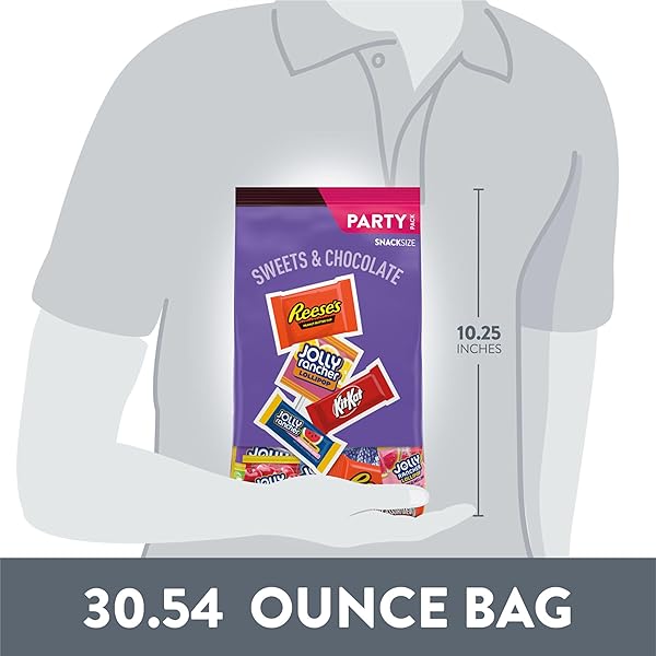 JOLLY RANCHER, KIT KAT AND REESE’S ASSORTED FLAVORED SNACK SIZE, CANDY PARTY PACK, 30.54 OZ