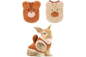 KAMA BRIDAL 2 Pack Guinea Pig Clothes Rabbit Warm Vest Chihuahua Sweater Flannel Fleece Pet Costume T-Shirt for Small Animal Kitten Ferret Chihuahua Puppy