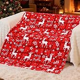 Cozy Christmas Throw Blanket, Christmas Decorations Gifts for Women, Print Fleece Winter Holiday Blanket, Fluffy Cozy Soft Christams Throws for Couch Sofa Bed, 50" X 60"