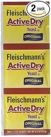 Fleischmann’s Active Dry Yeast,0.25 Ounce, 3 Count (Pack of 2)