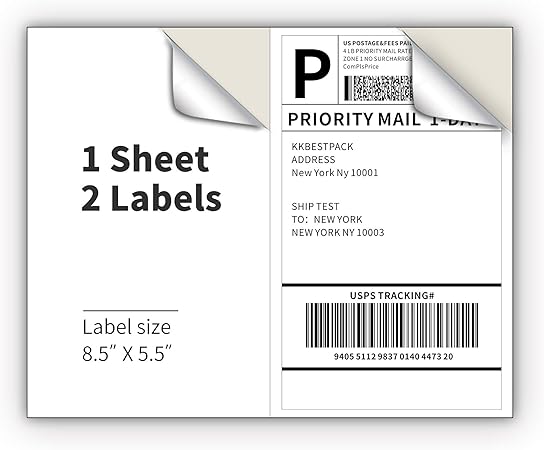 priority mail label size