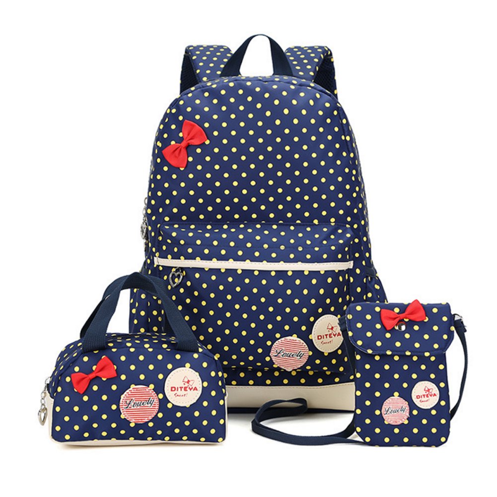 Bcony Conjunto de Dot lindo Las mochilas escolares universidad bolsas escolares mochila